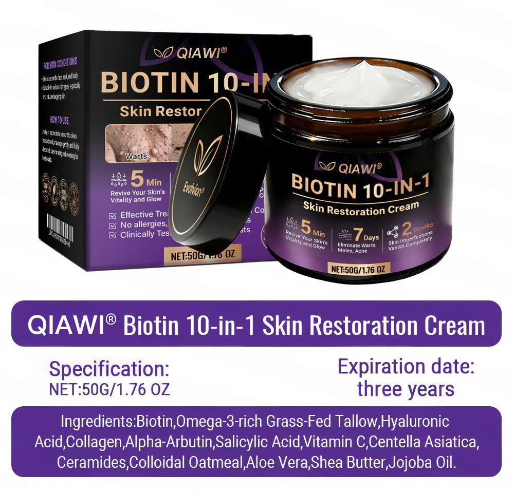 Made and Shipped from USA ✨QIAWI® Biotin 10-in-1 Skin Restoration Cream 🍀